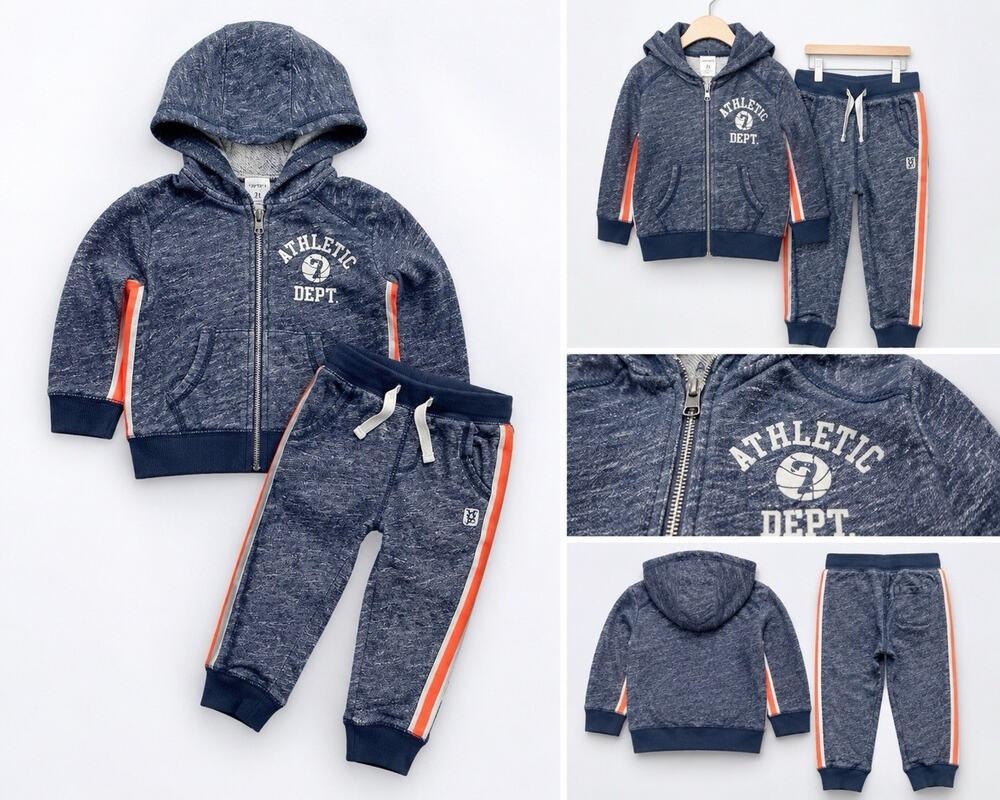 Carters Boys 2T Athletic Dept Hoodie Jogger Pants 2 Piece Tracksuit Set